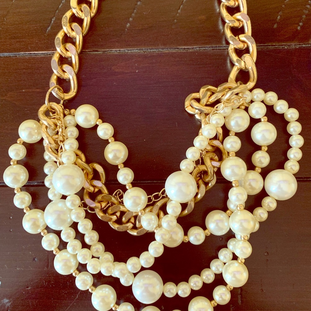 Pearl and gold necklace